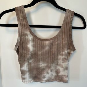 SHEIN Ribbed Tie Dye Cropped Tank Top